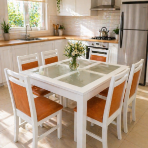 COMBO MONTECATINI MESA CUADRADA C/VIDRIO X 6