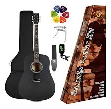 PACK GUITARRA ACUSTICA SX  BLACK