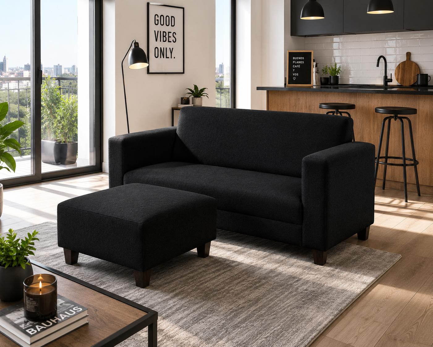 SOFA QATAR C/BANQUETA COLOR LIVING